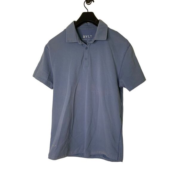 BYLT drop cut short sleeve polo lux gray blue men's size medium - Picture 1 of 6